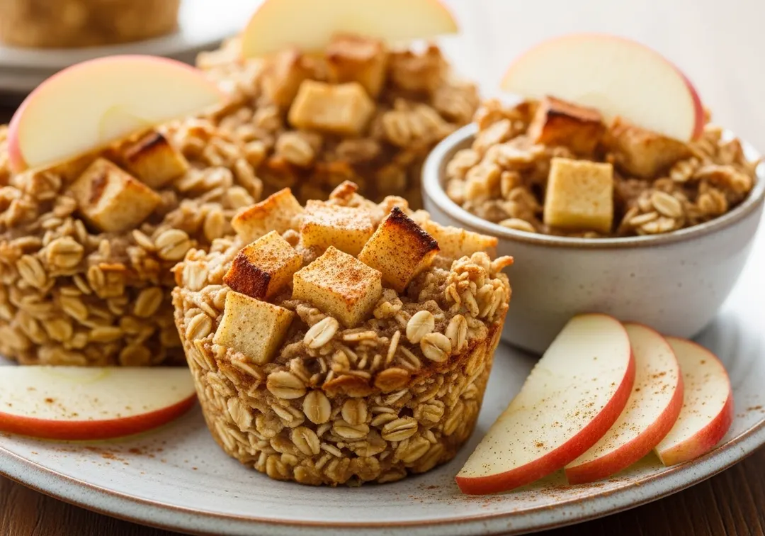 Gebackene Apfel-Zimt-Haferflocken-Muffins