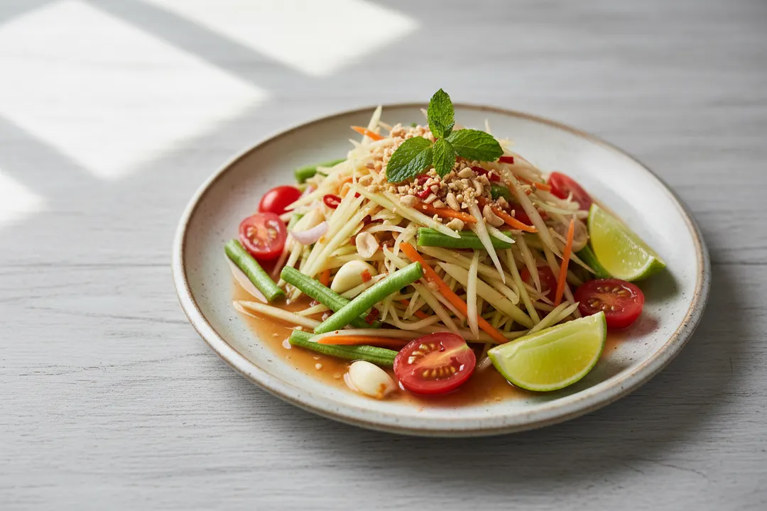 Thailändischer grüner Papayasalat (Som Tum)