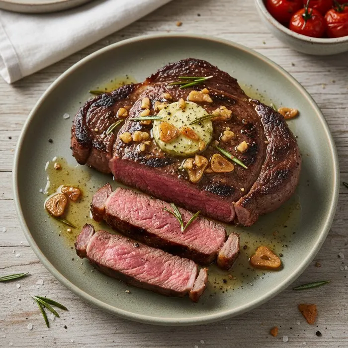 Knoblauch-Kräuter-Ribeye-Steak