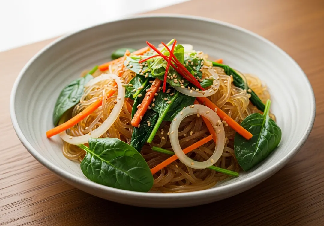 Japchae (Koreanische Glasnudeln)