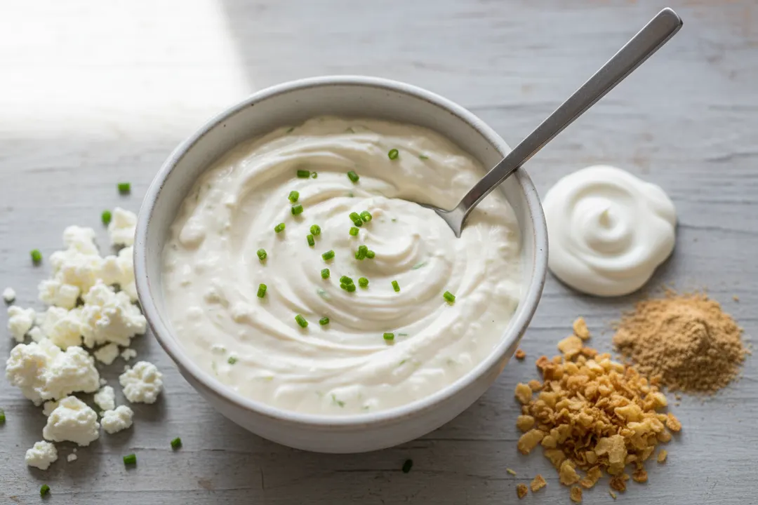 Hüttenkäse-Zwiebel-Dip