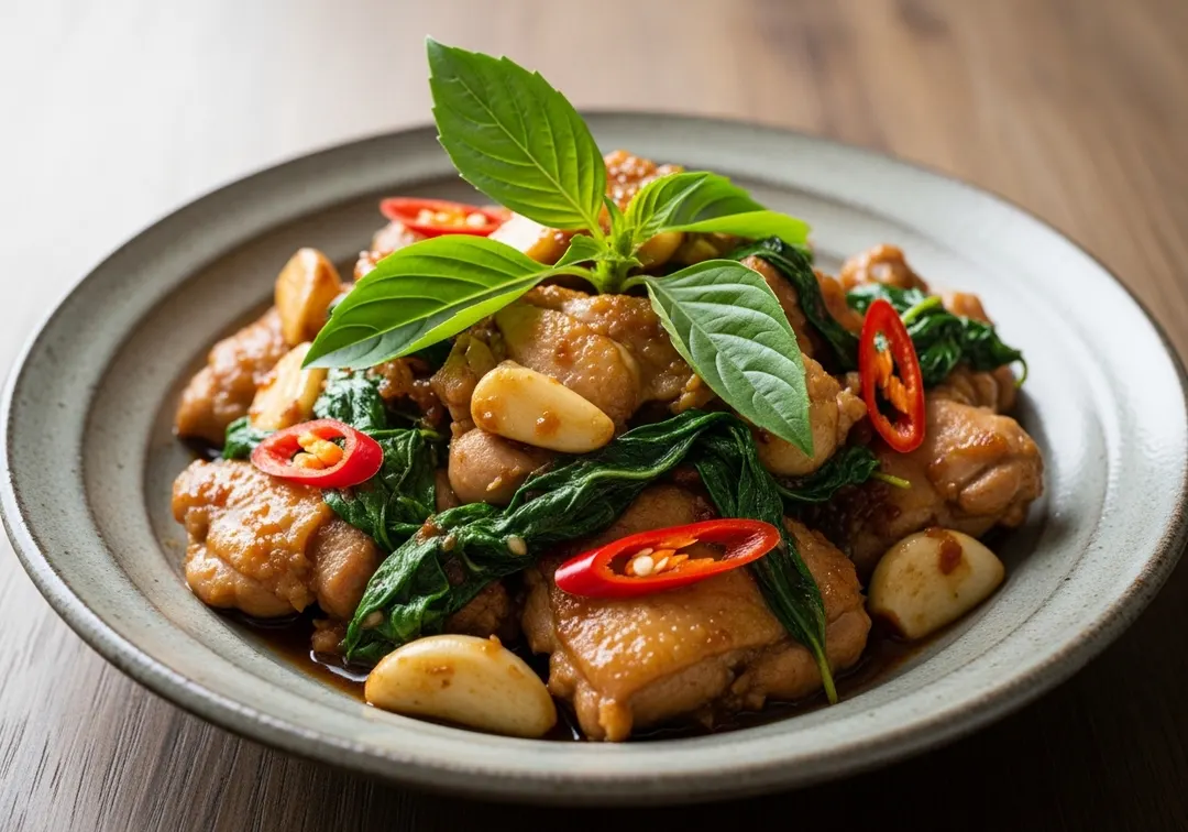 Thai-Basilikum-Hähnchen (Pad Krapow Gai)