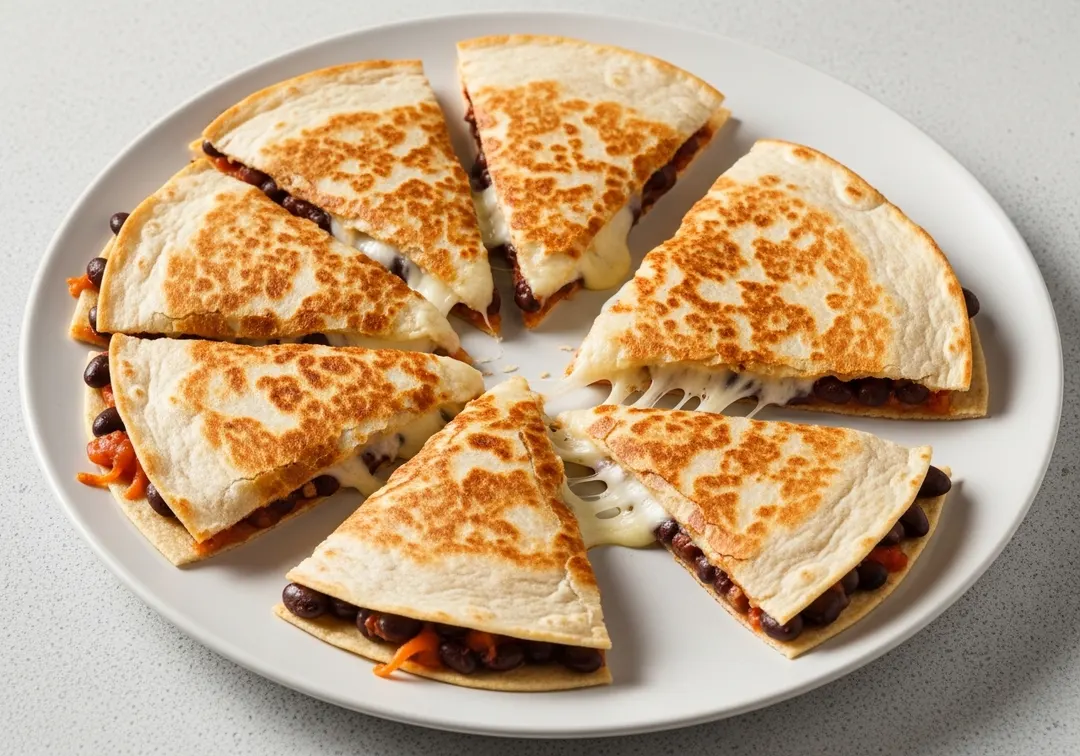 Quesadilla mit schwarzen Bohnen und Käse