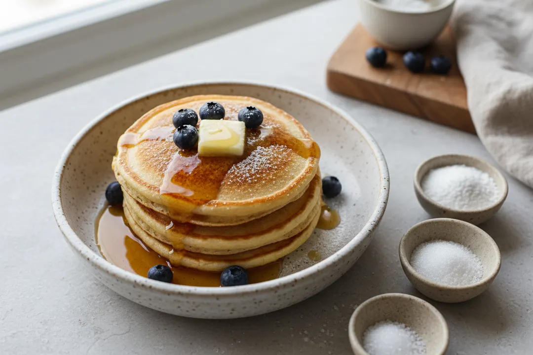 Pfannkuchen mit Ahornsirup