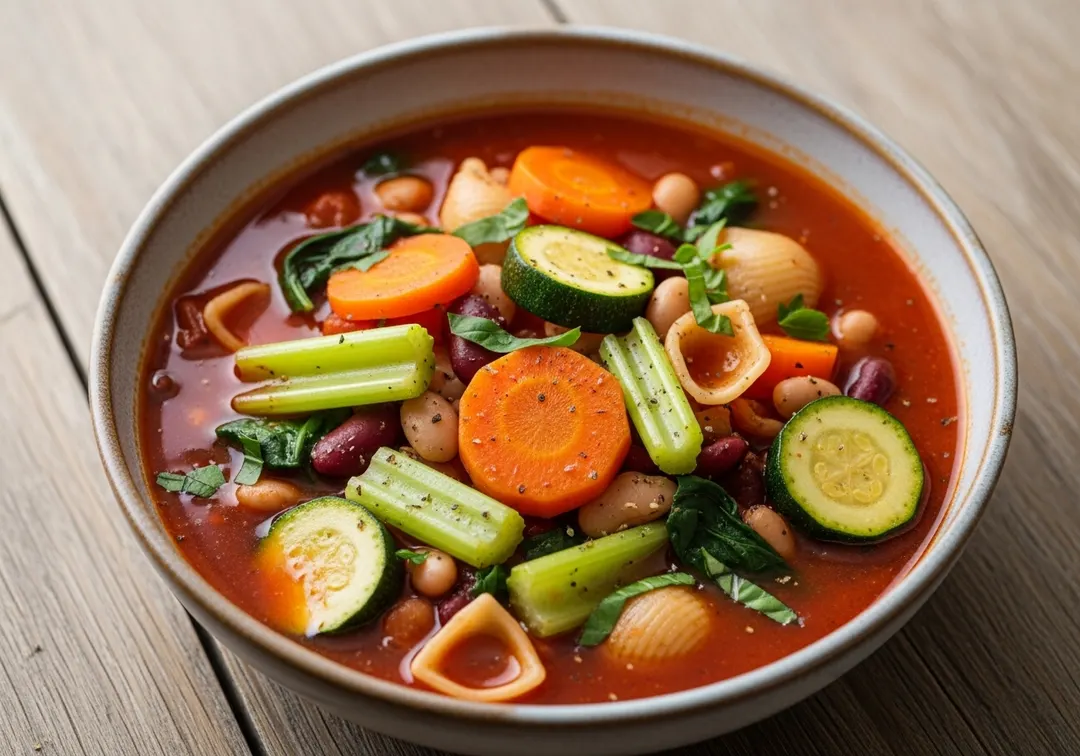 Herzhafte Minestrone-Suppe