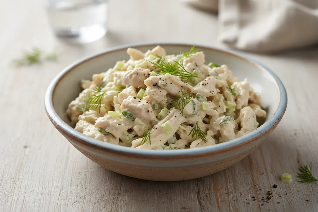 Geschredderter Hühnersalat