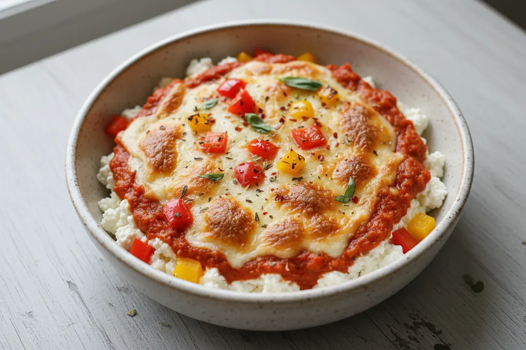 Hüttenkäse-Pizzaschüssel