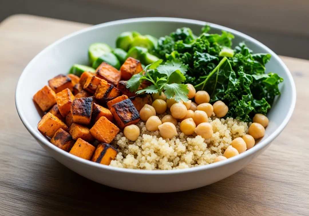 Geröstete Gemüse-Vegan-Buddha-Bowl