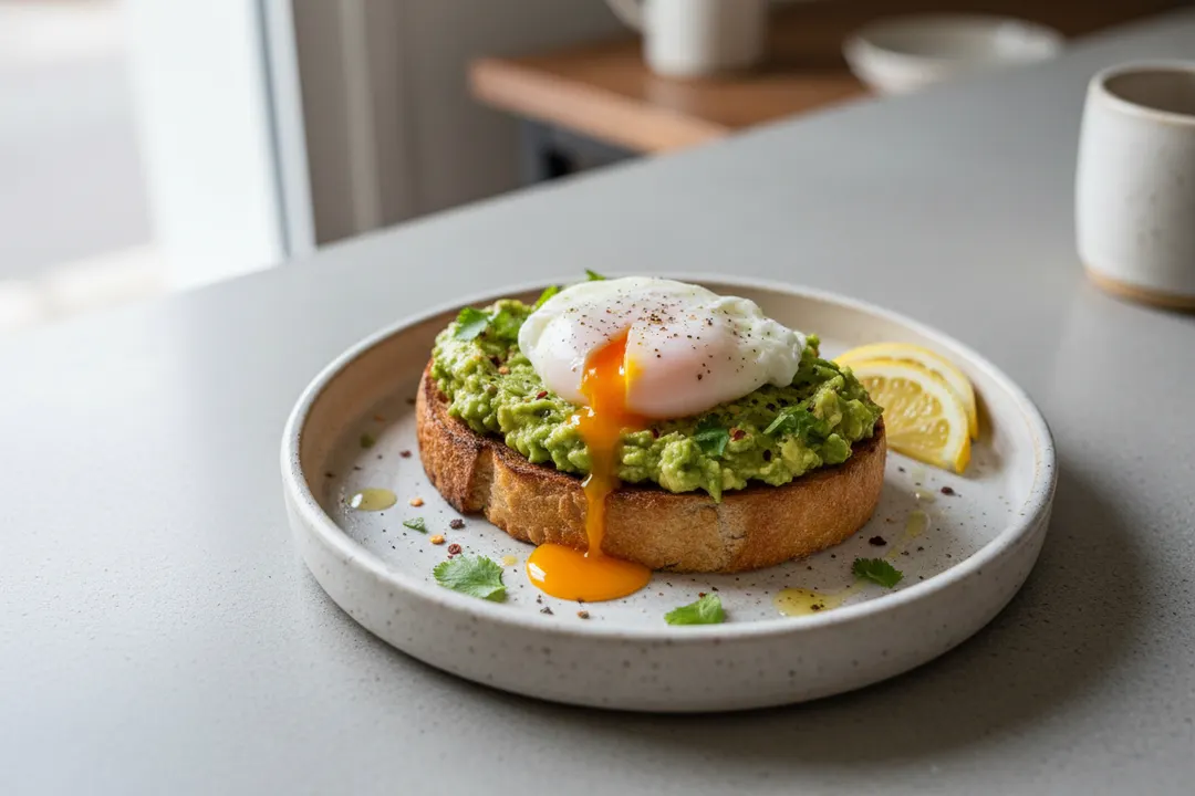 Avocado-Toast mit pochiertem Ei