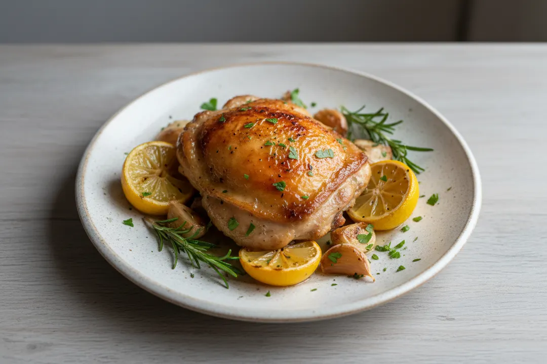 Gebratenes Hähnchen mit Zitronenkräutern