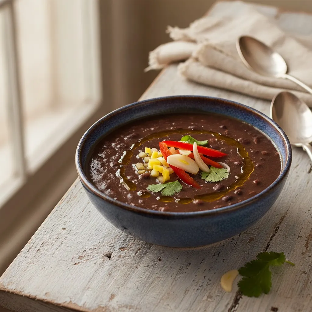 Kubanische Schwarzbohnensuppe