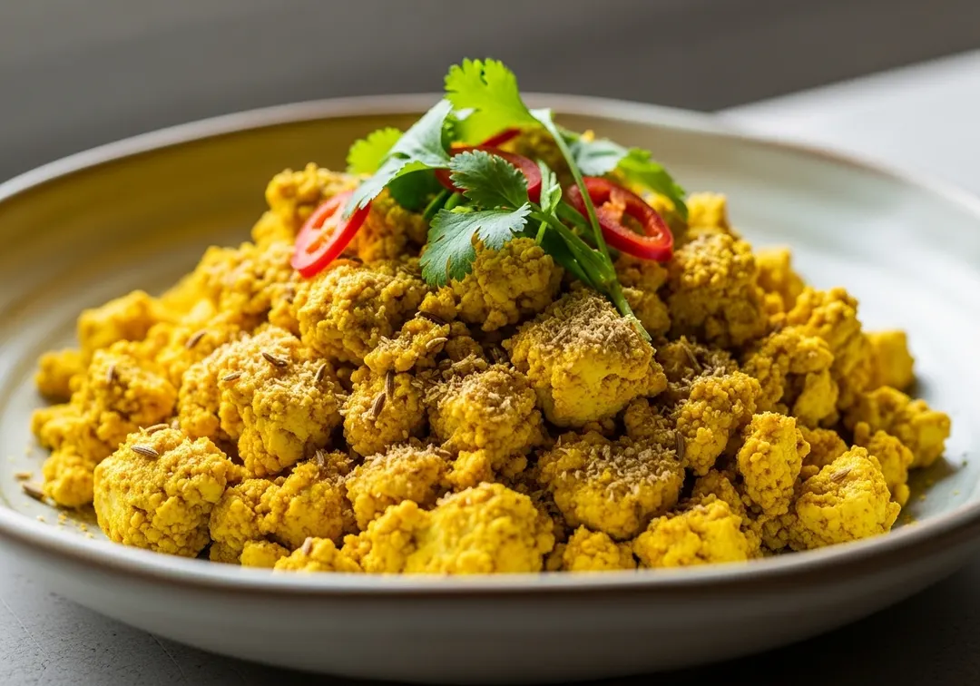 Goldenes Kurkuma-Tofu-Rührei