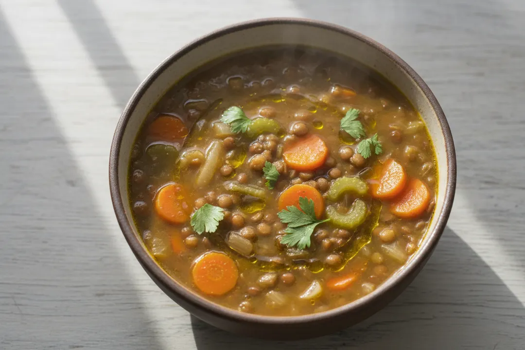Linsen- und Gemüsesuppe
