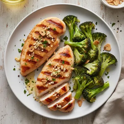 Grilled Garlic Chicken Breast & Broccoli