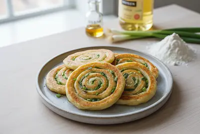 Chinesische Frühlingszwiebelpfannkuchen (Cong You Bing)