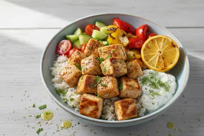 Hühnchen-Souvlaki-Bowl