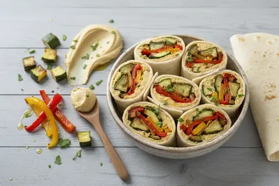 Hummus-Wrap mit geröstetem Gemüse