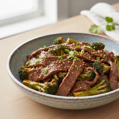 Rindfleisch-Brokkoli-Pfanne mit Honig