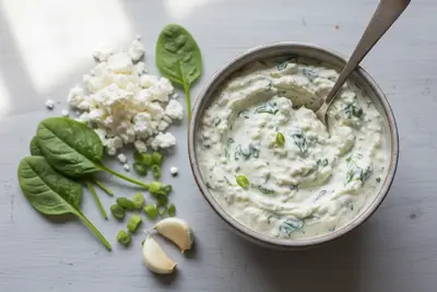 Hüttenkäse-Spinat-Dip