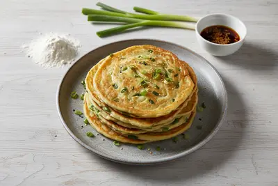 Frühlingszwiebelpfannkuchen