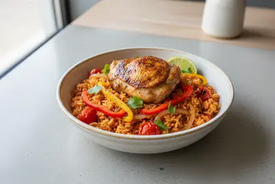 Jollof-Reis mit Hühnchen