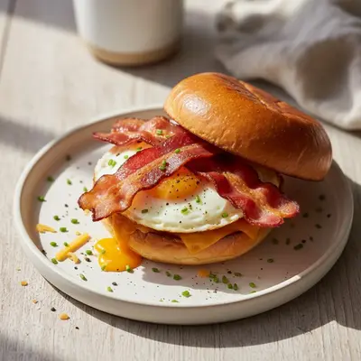 Crispy Bacon & Cheddar Breakfast Sandwich