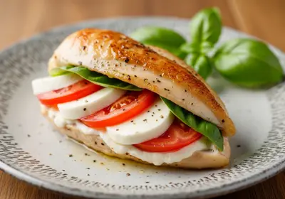 Hähnchen Caprese gefüllt