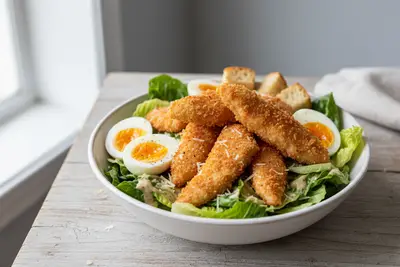 Knusprige Hähnchen-Caesar-Bowl