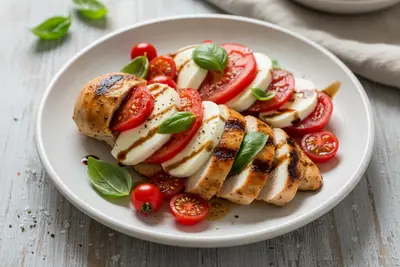 Gegrilltes Caprese-Hähnchen