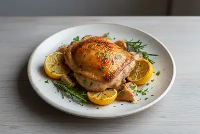 Gebratenes Hähnchen mit Zitronenkräutern