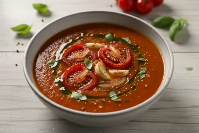 Geröstete Tomaten-Basilikum-Suppe