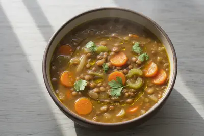 Linsen- und Gemüsesuppe