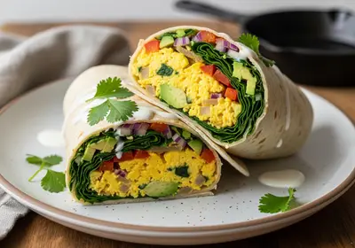 Üppiger Gemüse-Frühstücksburrito