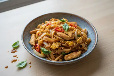 Betrunkene Nudeln (Pad Kee Mao)