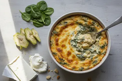 Spinat-Artischocken-Dip mit Parmesankruste